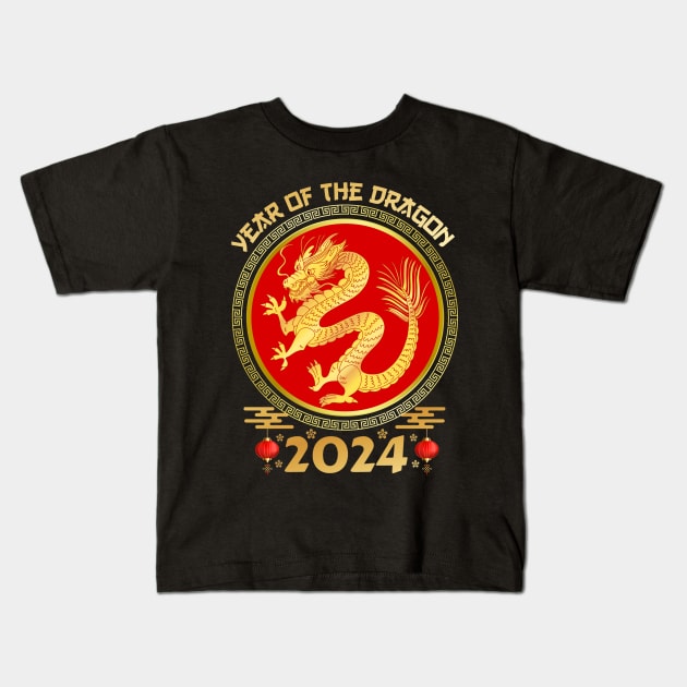 Chinese Lunar New Year 2024 - Year of the Dragon 2024 Kids T-Shirt by Danemilin